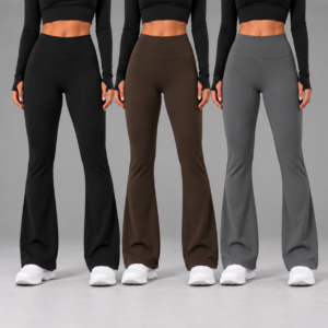 nerva-flow-flare-leggings-black-coffee-brown-gravel-grey-front.jpg NERVA Flow Flare Leggings