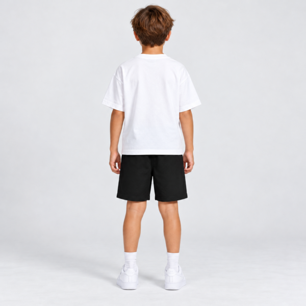 nerva-kids-motion-tee-white-back NERVA Kids Motion Tee i vitt, T-shirt för pojke, bakifrån.